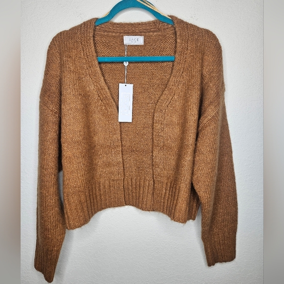 Sage Sweaters - Sage Women's Chunky Tan Knit Cardigan